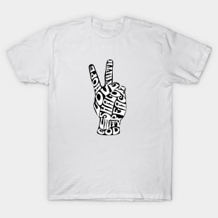 Peace-Shalom - White Text Unisex Christian Cotton T-Shirt, Fun Retro Imagery, Trendy Spiritual Shirt, Christian Apparel, Comy, Soft T-Shirt